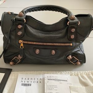 Authentic Balenciaga Arena Giant RoseGold city bag